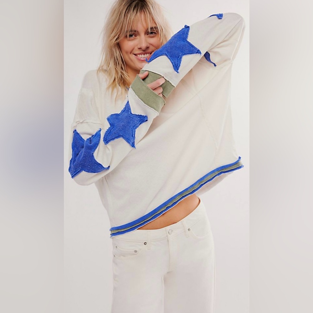 New Free People You're A Star Long-Sleeved Tee Shirt Size M